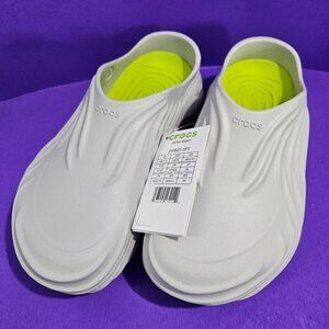 Crocs Men Size 8/Women Size 10 Echo Wave Atmosphere Grey Lime Punch Sandals NEW